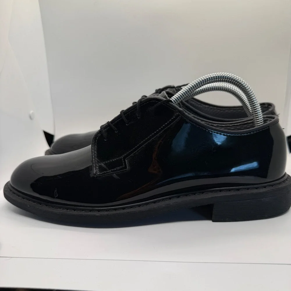 Altama Men Black Patent Leather Military Dress Shoes Oxford 8 D 8430-01-434-6114
